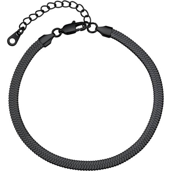 316L Stainless Steel Herringbone Flat Chain Bracelets/Anklets